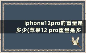 iphone12pro的重量是多少(苹果12 pro重量是多少)